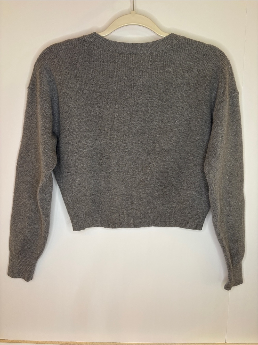 EUC Anthropologie Charcoal Twist-Front Crewneck Sweater - Picture 6 of 8